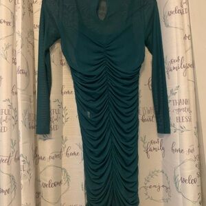 Charlotte Russe Green Long Sleeve Mock Neck Dress